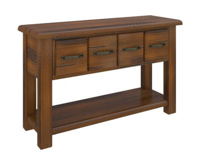Umber Console Hallway Entry Table 136cm Solid Pine Timber Wood - Dark Brown