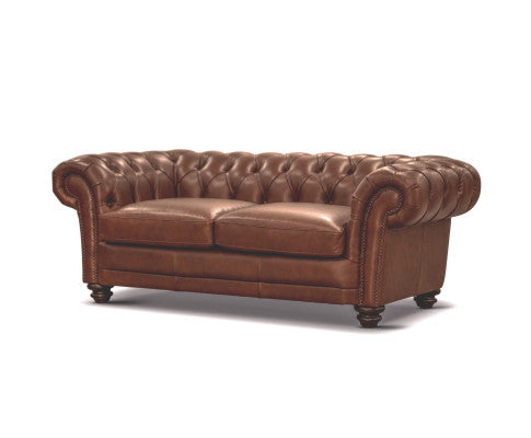 Sonny 2.5 Seater Genuine Leather Sofa Chestfield Lounge Couch - Butterscotch