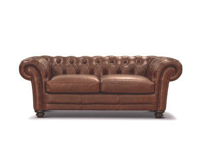 Sonny 2.5+1 Seater Genuine Leather Sofa Chestfield Lounge Couch - Butterscotch