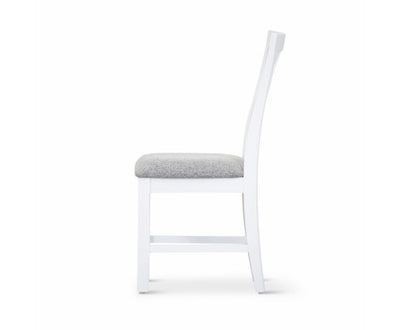 Laelia Dining Chair Set of 6 Solid Acacia Timber Wood Coastal Furniture - White