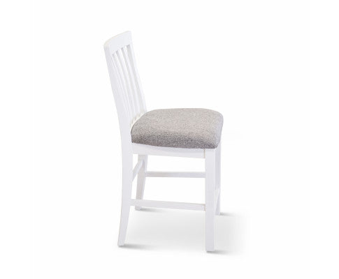 Laelia Tall Bar Chair Stool Set of 4 Solid Acacia Wood Coastal Furniture - White