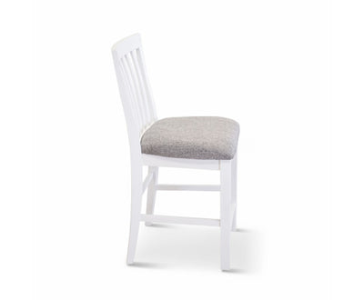 Laelia Tall Bar Chair Stool Set of 6 Solid Acacia Wood Coastal Furniture - White