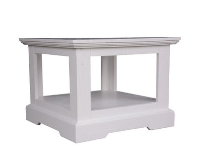 Laelia Lamp Side Table 60cm Solid Acacia Timber Wood Coastal Furniture - White
