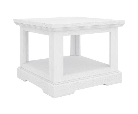 Laelia Lamp Side Table 60cm Solid Acacia Timber Wood Coastal Furniture - White