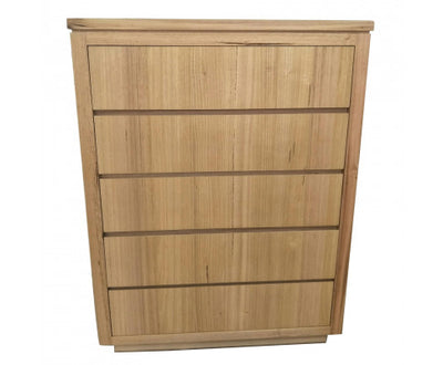 Rosemallow Tallboy 5 Chest of Drawers Solid Messmate Wood Bed Storage Cabinet