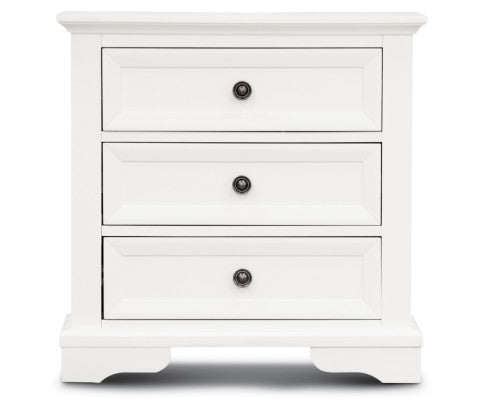 Celosia Bedside Table 3 Drawers Storage Cabinet Nightstand End Tables - White