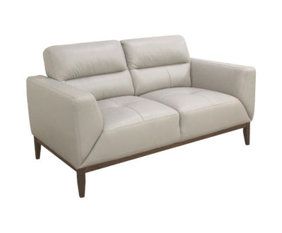 Downy Genuine Leather Sofa 2 Seater Upholstered Lounge Couch - Silver