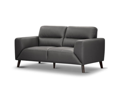 Downy Genuine Leather Sofa 2 Seater Upholstered Lounge Couch - Gunmetal