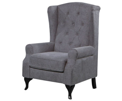 Mellowly Wing Back Chair Sofa Chesterfield Armchair Fabric Uplholstered - Grey