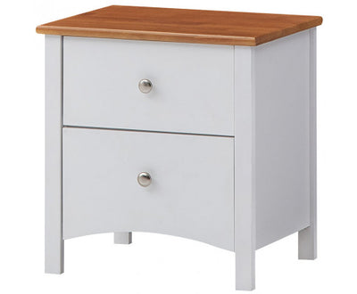 Lobelia Bedside Nightstand 2 Drawers Storage Cabinet Shelf Side End Table -White