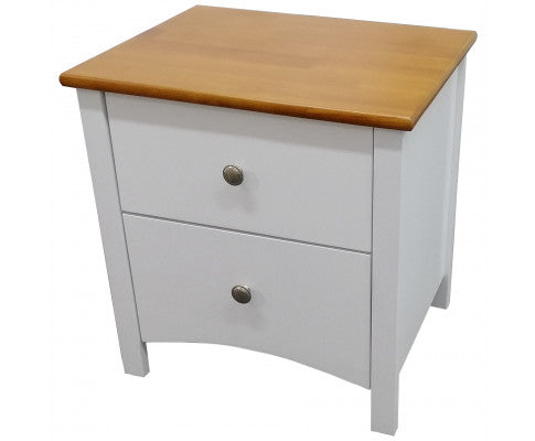 Lobelia Bedside Nightstand 2 Drawers Storage Cabinet Shelf Side End Table -White