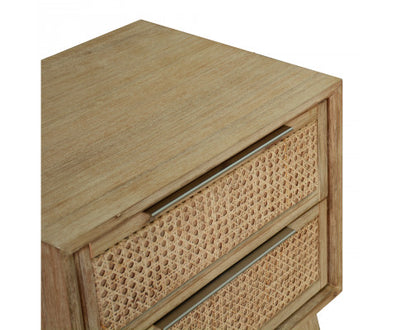 Grevillea Bedside Table Drawer Storage Cabinet Shelf Side End Table - Brown