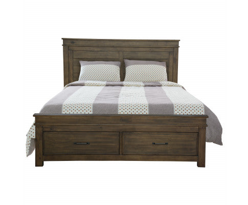 Lily 5pc King Bed Suite Bedside Dresser Bedroom Furniture Package - Rustic Grey
