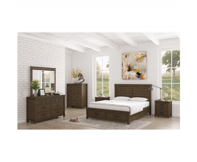 Lily 5pc Queen Bed Suite Bedside Dresser Bedroom Furniture Package - Rustic Grey