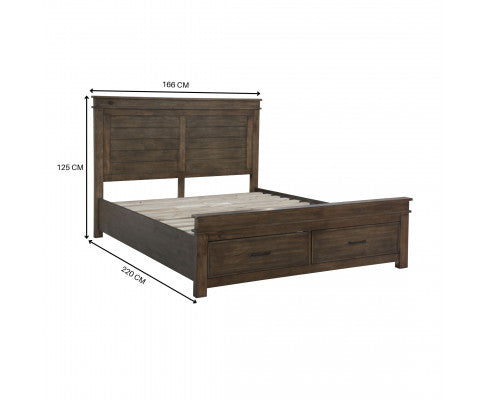 Lily 5pc Queen Bed Suite Bedside Dresser Bedroom Furniture Package - Rustic Grey
