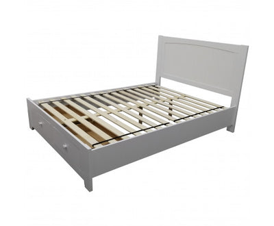 Wisteria Bed Frame Queen Size Mattress Base Storage Drawer Timber Wood - White