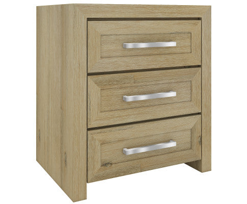 Gracelyn Set of 2 Bedside Nightstand 3 Drawers Bed Storage Cabinet - Smoke