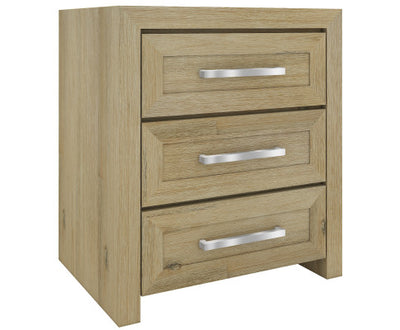 Gracelyn Bedside Nightstand 3 Drawers Storage Cabinet Bedroom Furniture - Smoke