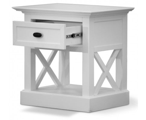 Beechworth Bedside Tables 1 Drawer Storage Cabinet Shelf Side End Table - White
