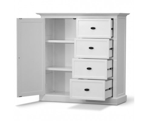 Beechworth Tallboy 4 Chest of Drawers Solid Pine Wood Storage Cabinet - White