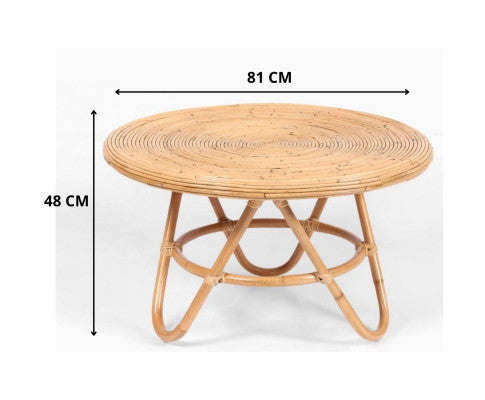 Crocus Rattan Round Coffee Table 80cm - Natural