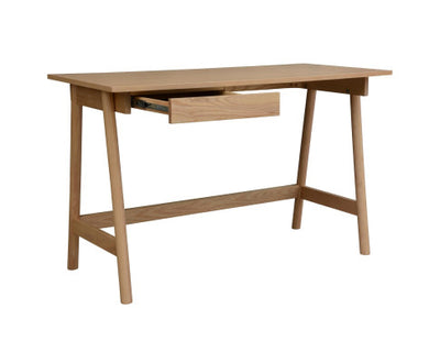 Mindil Office Desk Student Study Table Solid Wooden Timber Frame - Ash Natural