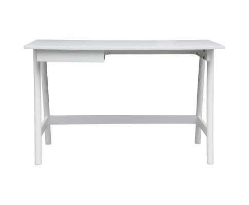 Mindil Office Desk Student Study Table Solid Wooden Timber Frame - White
