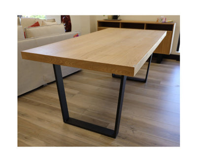 Petunia 7pc 180cm Dining Table Set 6 Wishbone Chair Elm Timber Wood Metal Leg