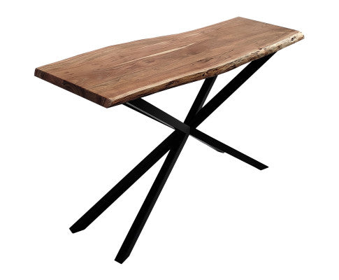 Lantana Console Table 140cm Entry Hallway Live Edge Solid Acacia Wood - Natural