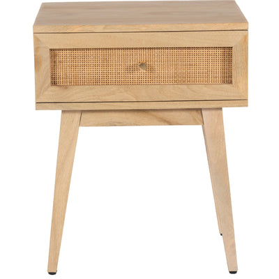 Olearia Rattan Bedside Table - Natural