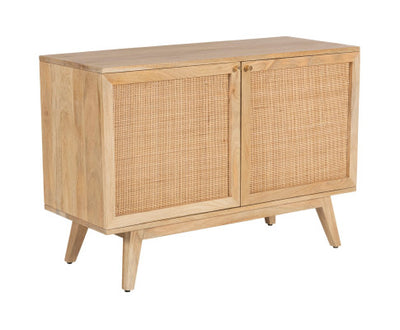 Olearia Buffet Table 100cm 2 Door Solid Mango Wood Storage Cabinet Natural