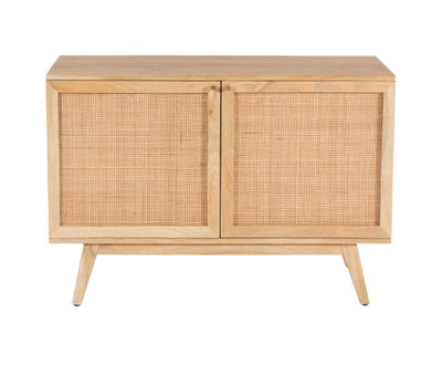 Olearia Buffet Table 100cm 2 Door Solid Mango Wood Storage Cabinet Natural