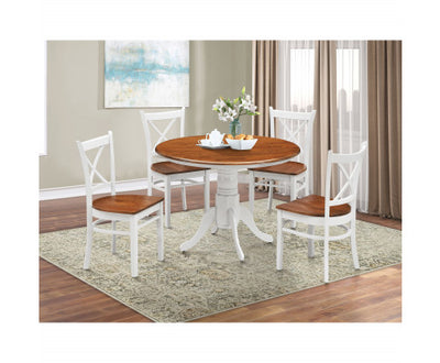 Lupin Dining Chair Set of 6 Crossback Solid Rubber Wood Furniture - White Oak