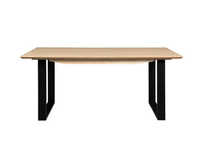 Aconite Dining Table 180cm Solid Messmate Timber Wood Black Metal Leg - Natural