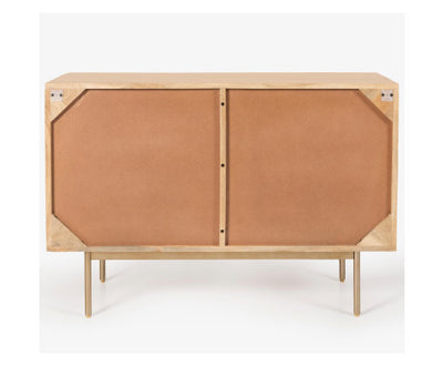Martina Buffet Table Sideboard 100cm 2 Door Solid Mango Wood Storage Cabinet