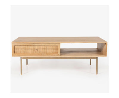 Martina Coffee Table 115cm Solid Mango Timber Wood Rattan Furniture