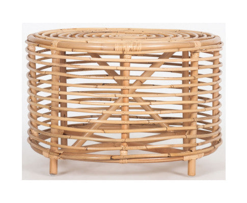 Lilac 61cm Rattan Round Side Table - Natural