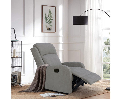 Maxcomfy Fabric Manual Recliner Lounge Arm Chair - Light Grey