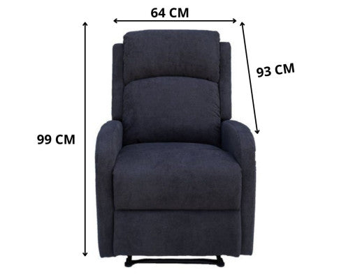 Maxcomfy Fabric Manual Recliner Lounge Arm Chair - Dark Grey