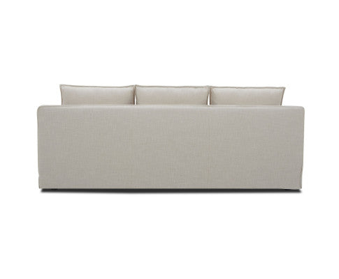 Plushy 3 Seater Sofa Fabric Uplholstered Lounge Couch - Stone