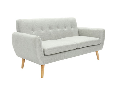 Dane 3 Seater Fabric Upholstered Sofa Lounge Couch - Light Grey