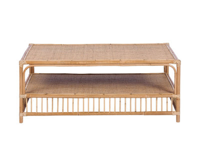 Earthy 110cm Rattan Cane Coffee Table - Natural