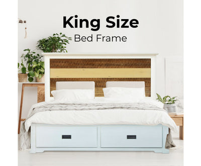 Orville Bed Frame King Size Mattress Base With Storage Drawers - Multi Color