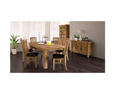Teasel Buffet Table 191cm 4 Door 4 Drawer Solid Pine Timber Wood - Rustic Oak