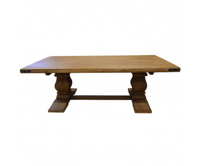 Gloriosa Coffee Table 140cm Pedestal Solid Mango Timber Wood - Honey Wash