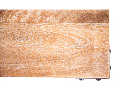 Gloriosa Lamp Side Sofa Table 70cm Pedestal Solid Mango Timber Wood - Honey Wash