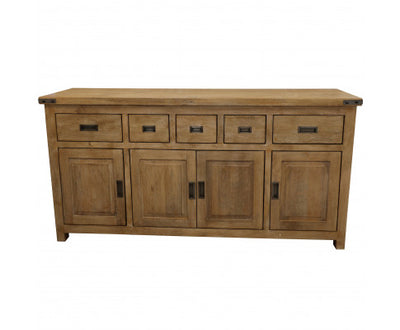 Gloriosa Buffet Table 180cm 4 Door 5 Drawer Solid Mango Timber Wood - Honey Wash