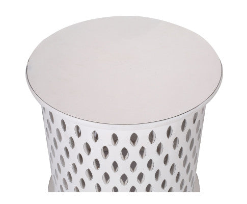 Pansy Wooden Round 50cm Side Table Sofa End Tables - White