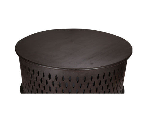 Pansy Wooden Round 80cm Coffee Table - Brown