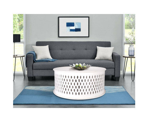 Pansy Wooden Round 80cm Coffee Table - White
